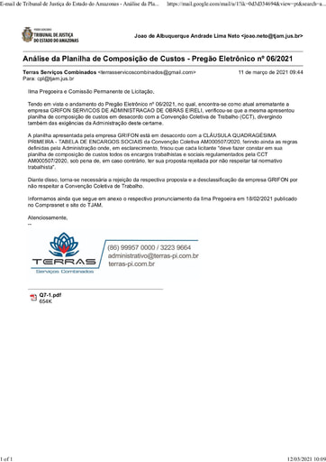 PREGÃO ELETRÔNICO Nº 006/2021 – EMAIL - TERRAS