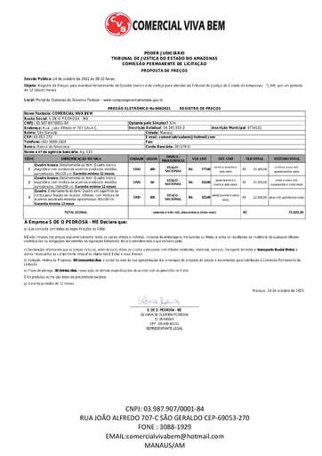 PREGÃO ELETRÔNICO Nº 49/2021 - PROPOSTA - ITENS 1, 2 E 3  - S DE O PEDROSA