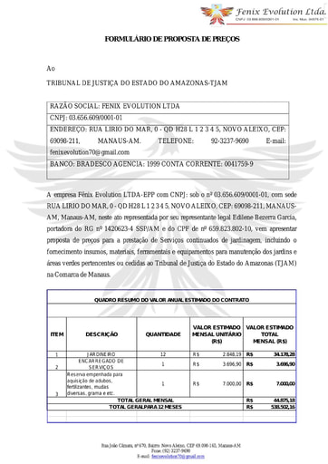 PREGÃO ELETRÔNICO Nº 55/2021 - PROPOSTA RETIFICADA 2 - FENIX