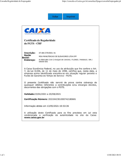 PREGÃO ELETRÔNICO Nº 020/2021 - DOCS. RETIRADOS DO SICAF E SITES - MDA