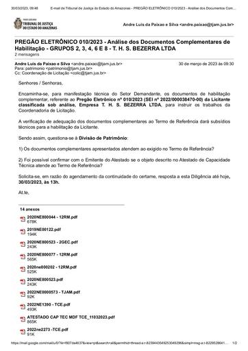 PREGÃO ELETRÔNICO Nº 010/2023 - DILIGÊNCIA COLIC À DVPM - DOCUMENTAÇÃO - G2, G3, G4, G6 E G8 - THS