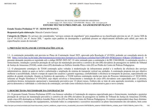 PREGÃO ELETRÔNICO Nº 015/2025 - ESTUDO TÉCNICO PRELIMINAR