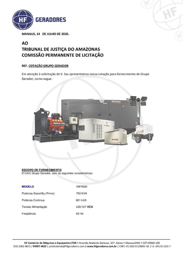 PREGÃO ELETRÔNICO Nº 014/2020 - PROPOSTA RETIFICADA - H F COMÉRCIO