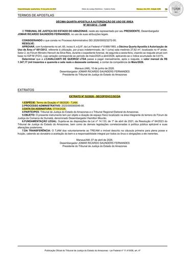 EXTRATO N° 52.2026 (PUBLICAÇÃO) TERMO DE DOAÇÃO N° 08.2026 - TJAM x TRIBUNAL REGIONAL ELEITORAL DO AMAZONAS.pdf
