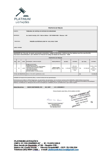 PREGÃO ELETRÔNICO Nº 51/2021 - PROPOSTA RETIFICADA - ITEM 3 - MARCELO VITOR