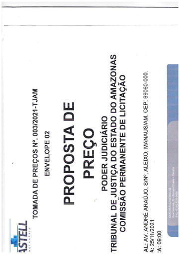 TOMADA DE PREÇOS 003/2021 - PROPOSTA - CASTELL