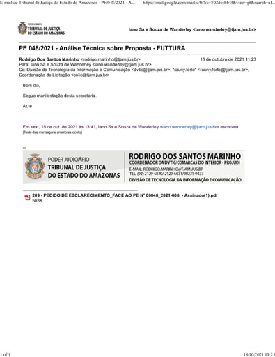 PREGÃO ELETRÔNICO Nº 48/2021 - DILIGÊNCIA - PROPOSTA - FUTTURA