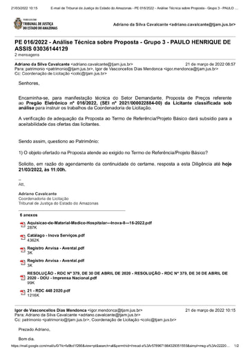 PREGÃO ELETRÔNICO Nº 016/2022 - DILIGÊNCIA COLIC AO PATRIMÔNIO - PROPOSTA - G3 - PAULO