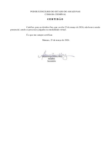 Sessão Presencial da Câmara Criminal - 23 de março de 2026.