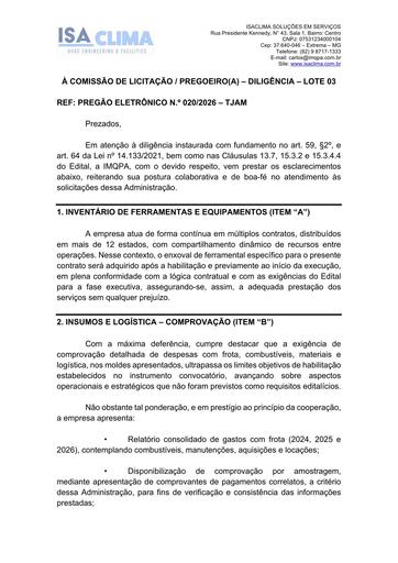 PREGÃO ELETRÔNICO Nº 020/2026 - DOCUMENTAÇÃO - IMQPA - INSTITUTO MINEIRO QUALIFICACAO PROFISSIONAL E ASSESSORIA LTDA - LOTE 3