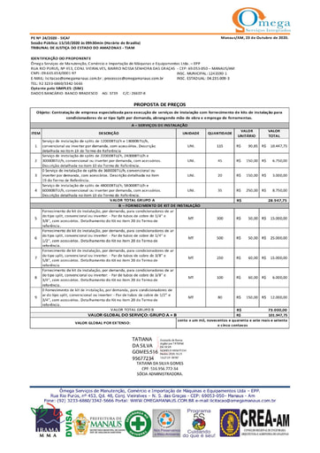 PREGÃO ELETRÔNICO Nº 024/2020 - PROPOSTA RETIFICADA - OMEGA