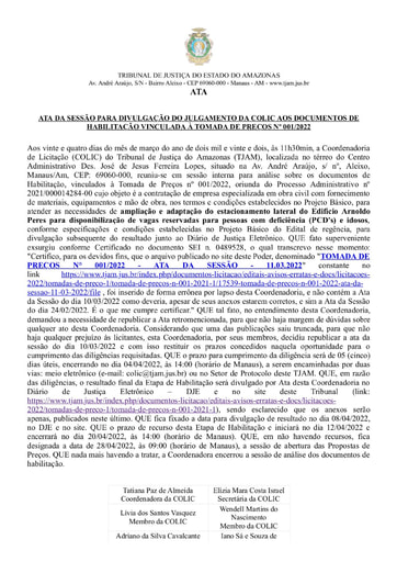 TOMADA DE PREÇO Nº 001/2022 - ATA DA SESSÃO 24.03.2022 COM ANEXO DA ATA DO DIA 10.03.2022