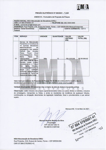 PREGÃO ELETRÔNICO Nº 020/2021 - PROPOSTA RETIFICADA - MDA