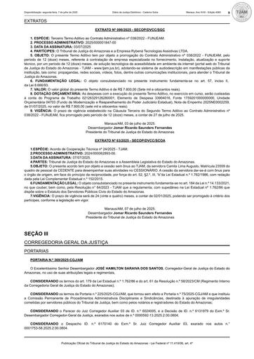 EXTRATO (PUBLICAÇÃO DJE) - ACORDO DE COOPERAÇÃO TÉCNICA N° 24.2025 - TJAM x ALEAM.pdf