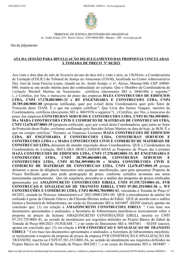 TOMADA DE PREÇOS Nº 004/2021 - ATA DA SESSÃO - DIVULGAÇÃO DO RESULTADO DAS ANÁLISES DE PROPOSTA - 22.02.2022