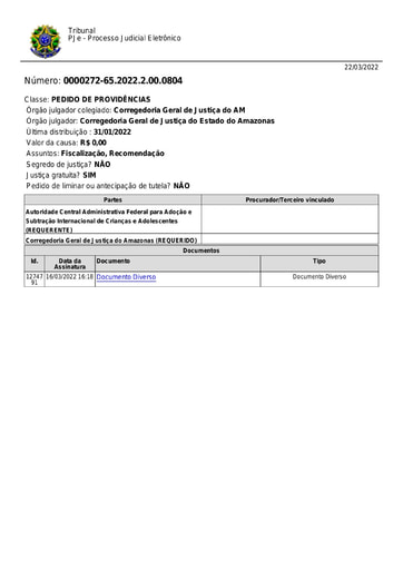 Provimento nº 418/2022-CGJ/AM (Cria normativa e estabelece formulário padrão para a solicitação de acesso a informações sobre origem biológica de adotado no Brasil por residente no Exterior.)