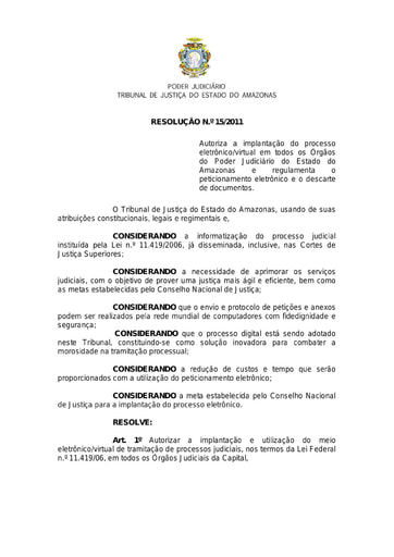 6- Resolução nº 15/2011-TJAM