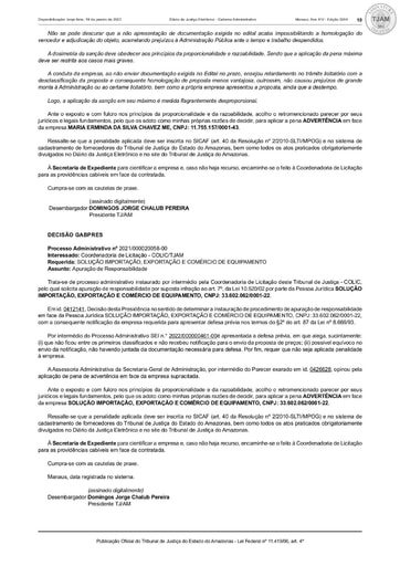 SOLUCAO IMPORTACAO, EXPORTACAO E COMERCIO DE EQUIPAMENTO