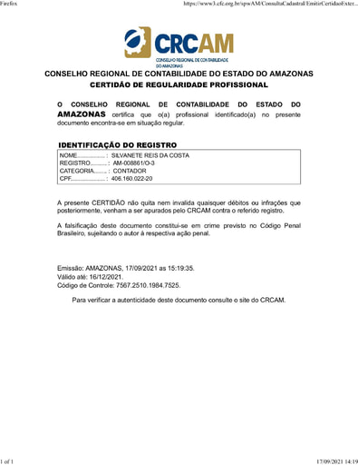 PREGÃO ELETRÔNICO Nº 024/2021 - HABILITAÇÃO - DOCS RETIRADOS SICAF E SITES - G REFRIGERAÇÃO