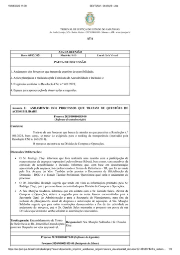 Ata de reunião 03 de dezembro de 2021