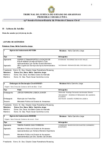 PAUTA EXTRAORDINÁRIA DE JULGAMENTO DA SESSÃO DO DIA 30.06.2025.PROJUDI