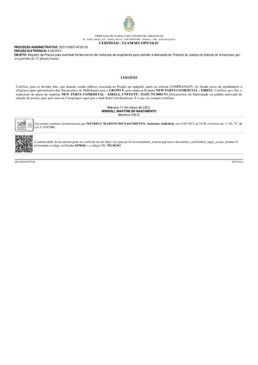 PREGÃO ELETRÔNICO Nº 018/2022 - CERTIDÃO DE DECURSO DE PRAZO - GRUPO 9 - NEW PARTS