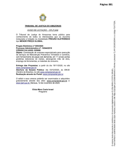 PREGÃO ELETRÔNICO Nº 005/2020 - 2º AVISO DE LICITAÇÃO