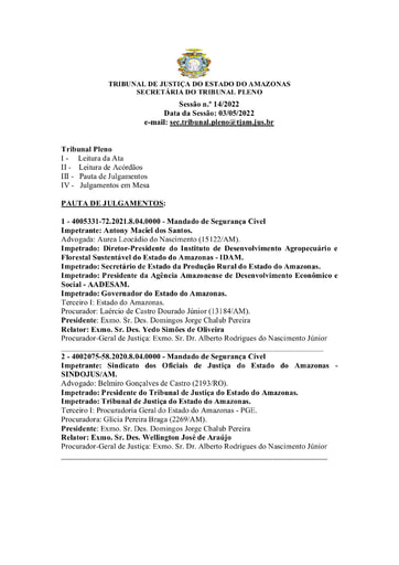 Pauta de 03 05 2022
