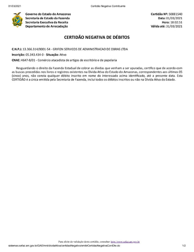 PREGÃO ELETRÔNICO Nº 006/2021 - VALIDAÇÕES - GRIFON