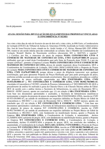 CONCORRÊNCIA Nº 002/2021 - ATA DA SESSÃO - DIVULGAÇÃO DO RESULTADO DAS ANÁLISES DE PROPOSTA - 22.02.2022