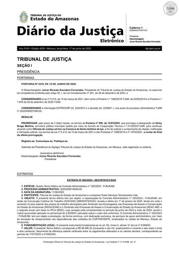 EXTRATO Nº 085.2025 (PUBLICAÇÃO) - 4º TERMO ADITIVO - CT Nº 025.2023 - FUNJEAM x TOWER SERVIÇOS TERCEIRIZADOS LTDA.pdf