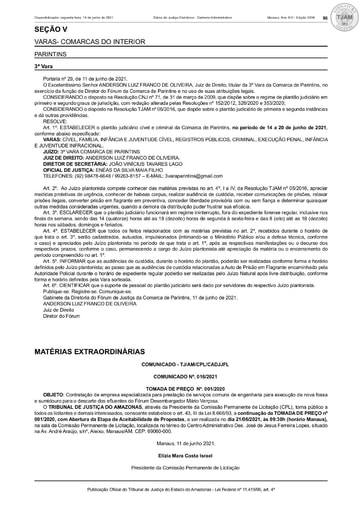 TOMADA DE PREÇOS Nº 001/2020 - COMUNICADO - DJE