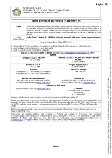 PREGÃO ELETRÔNICO Nº 008/2020 - EDITAL DE LICITAÇÃO