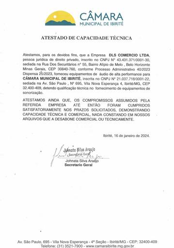 PREGÃO ELETRÔNICO Nº 014/2026 - HABILITAÇÃO DOC. COMPLEMENTAR - DLS - G4