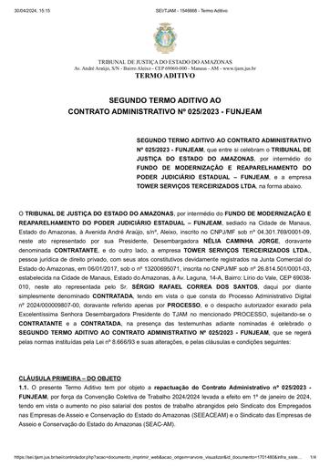 2º TERMO ADITIVO - CT Nº 025.2023 - FUNJEAM X TOWER SERVIÇOS TERCEIRIZADOS LTDA.pdf