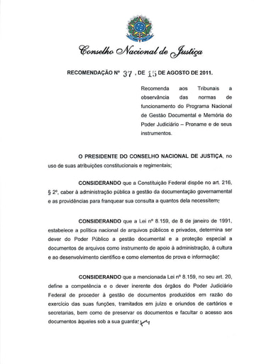 5- Recomendação nº 37/2011- CNJ