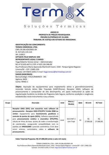 PREGÃO ELETRÔNICO Nº 023/2026 - PROPOSTA - TERMIX COMERCIAL LTDA - ITEM 2
