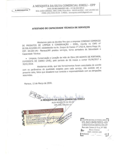 PREGÃO ELETRÔNICO Nº 027/2020 - HABILITAÇÃO - DOC. COMPLEMENTAR - ITEM 2 - CONEXÃO PARTE 1