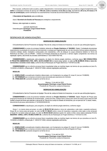 PREGÃO ELETRÔNICO Nº 030/2022 - DESPACHO DE HOMOLOGAÇÃO (DJE)