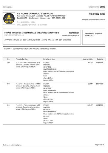 PREGÃO ELETRÔNICO Nº 010/2023 - PROPOSTA RETIFICADA - G2, G3, G4, G6 E G8 - THS