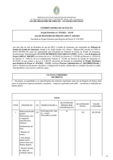 ARP 40/2022 PE 74/2022 - RADIOCOMUNICADOR