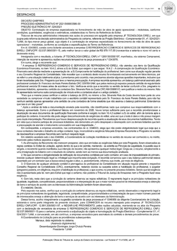 PREGÃO ELETRÔNICO Nº 024/2021 - DECISÃO (DJE)
