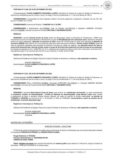 PREGÃO ELETRÔNICO Nº 070/2022 - AVISO DE LICITAÇÃO (DJE)