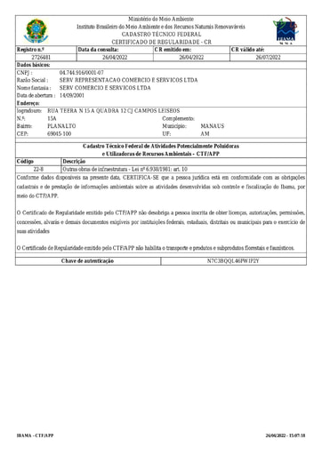 PREGÃO ELETRÔNICO Nº 025/2022 - HABILITAÇÃO - DOCUMENTOS COMPLEMENTARES - SERV
