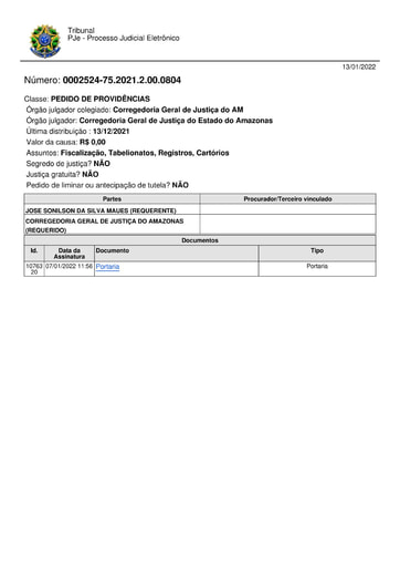 Portaria nº 003/2022-CGJ/AM (HOMOLOGA a designação da Sra. FABIELLE GOMES PERES, como substituta do Cartório Extrajudicial de Japurá/AM.)