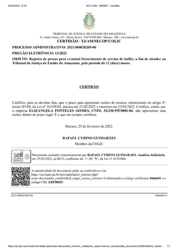 PREGÃO ELETRÔNICO N° 013/2022 - CERTIDÃO - NÃO APRESENTAÇÃO DAS RAZÕES RECURSAIS - ELIZANGELA FONTELES