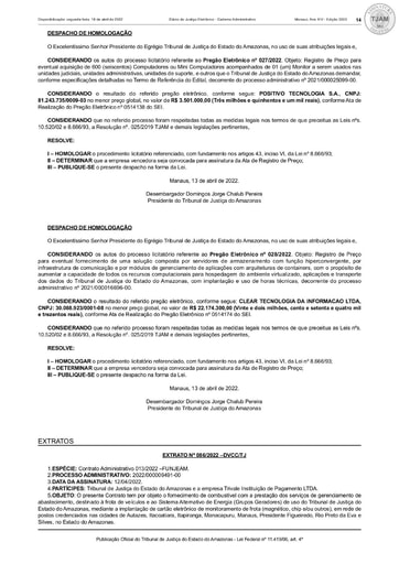 PREGÃO ELETRÔNICO Nº 028/2022 - DESPACHO DE HOMOLOGAÇÃO (DJE)