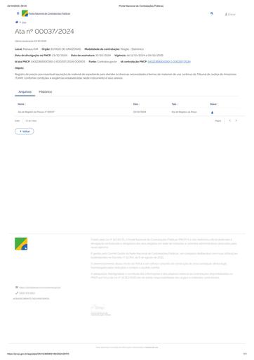 PUBLICAÇÃO DA ATA DE REGISTRO DE PREÇOS NO PNCP