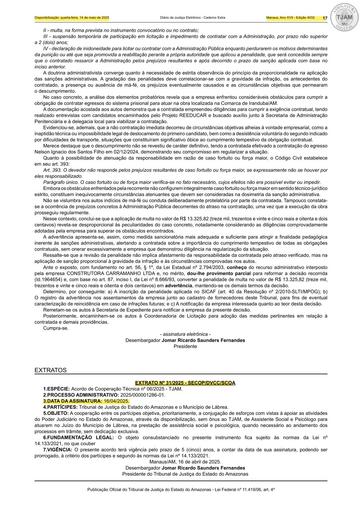 EXTRATO N° 31.2025 (PUBLICAÇÃO) ACORDO DE COOPERAÇÃO TÉCNICA Nº 06.2025 - TJAM x MUNICÍPIO DE LÁBREA.pdf