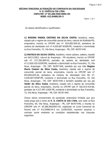 PREGÃO ELETRÔNICO Nº 004/2022 - DOCUMENTAÇÃO COMPLEMENTAR - HABILITAÇÃO - ITEM 3 - VS COSTA